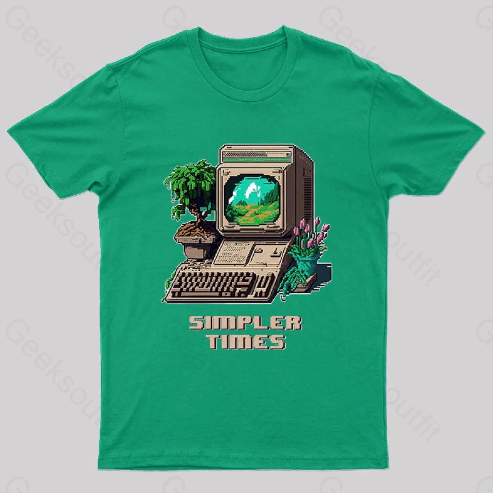 Simpler Times Geek T-Shirt Feminine Women's Soft 