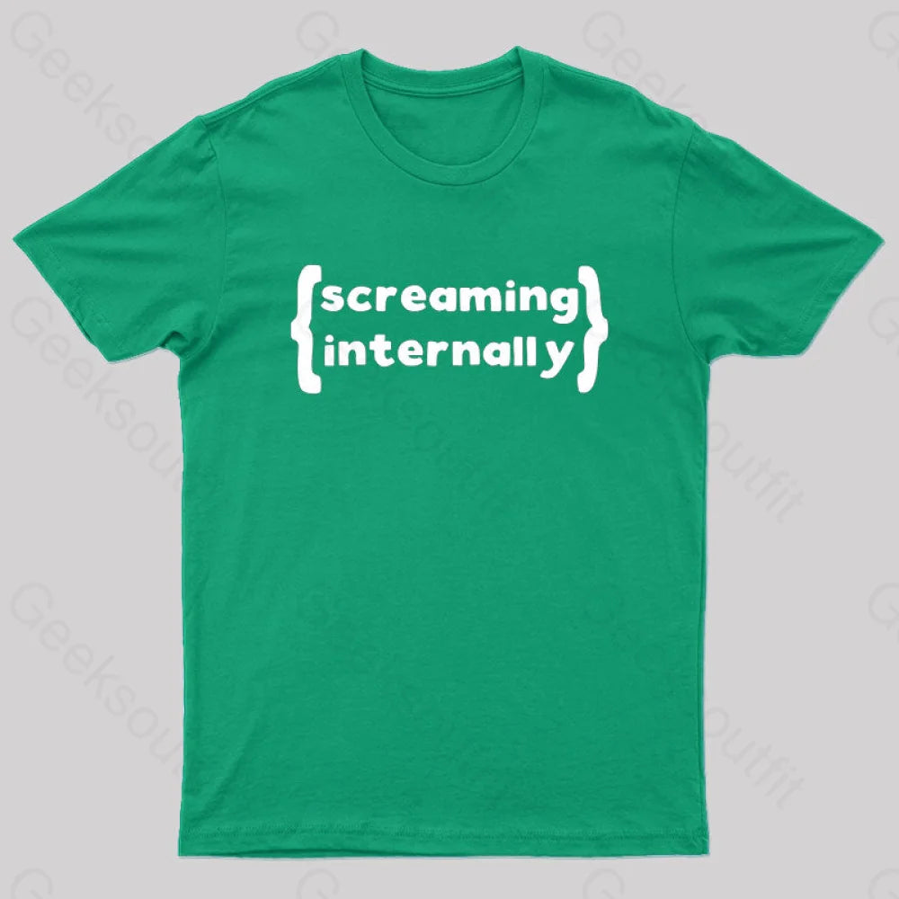 Screaming Internally Geek T-Shirt Streetwear Style for 