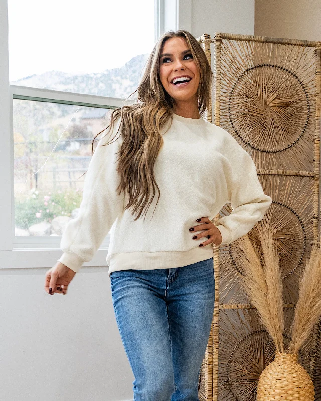NEW! Della Cozy Fleece Pullover - Cream Refined Women's Velvet