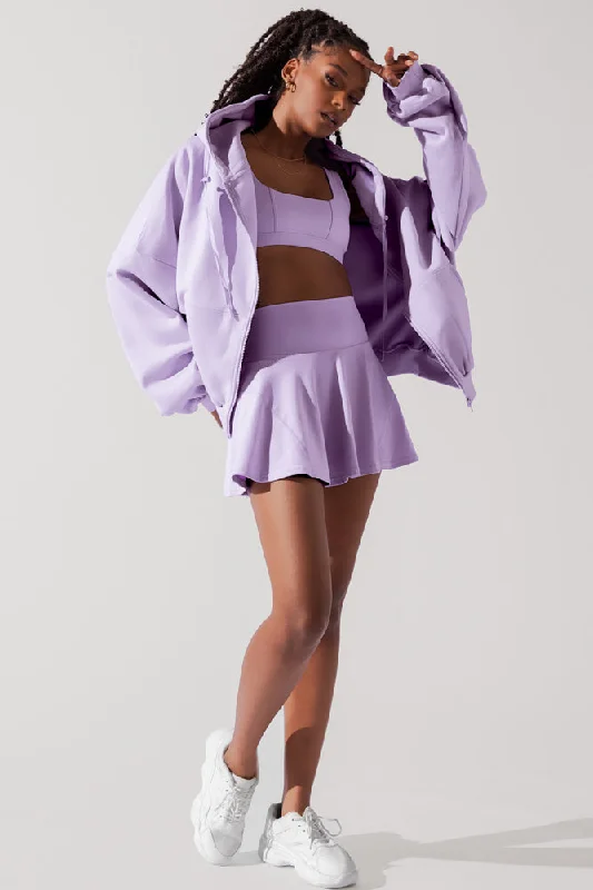 Zip Cloud Hoodie - Digital Lavender Cool Women's Distressed