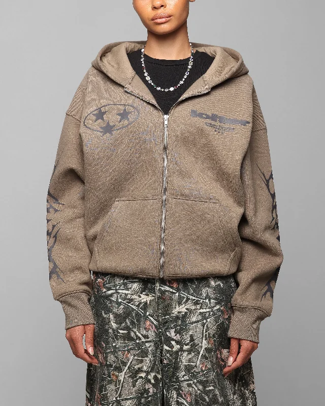Loiter Solar Zip Hoodie Brown Street