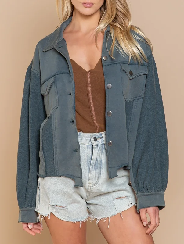 Curvy Obsessed with Colors French Terry Jacket Casual Women's Japanese 