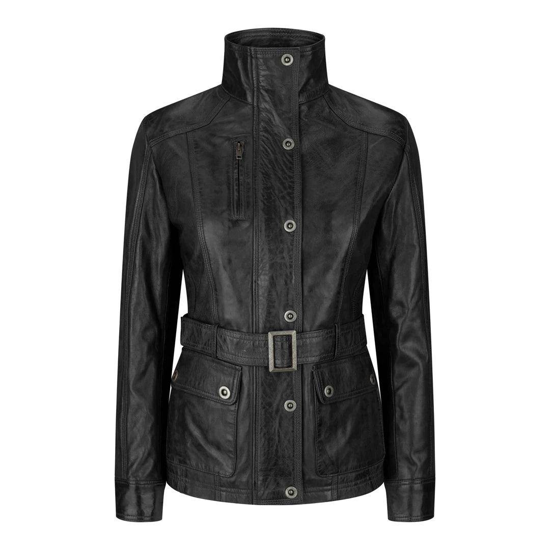 Ladies Women Real Leather Military Chinese Collar Slim Fit Black Jacket Polished Women's Silk