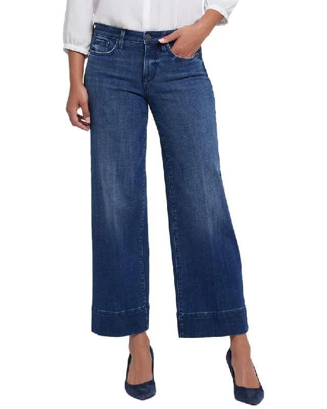 NYDJ Teresa Moonlight Wide Leg Jean Classic Women's Pin - striped