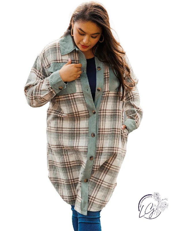 Classic Checkered Longline Jacket Relaxed Women's Beachy