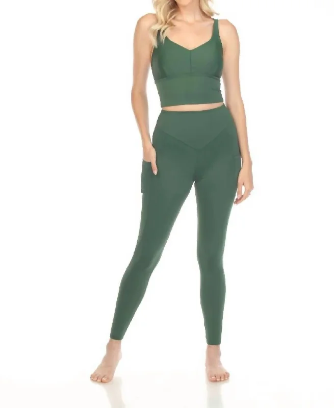 Yolanda Yoga Leggings In Forest Green Athletic Women's High - 