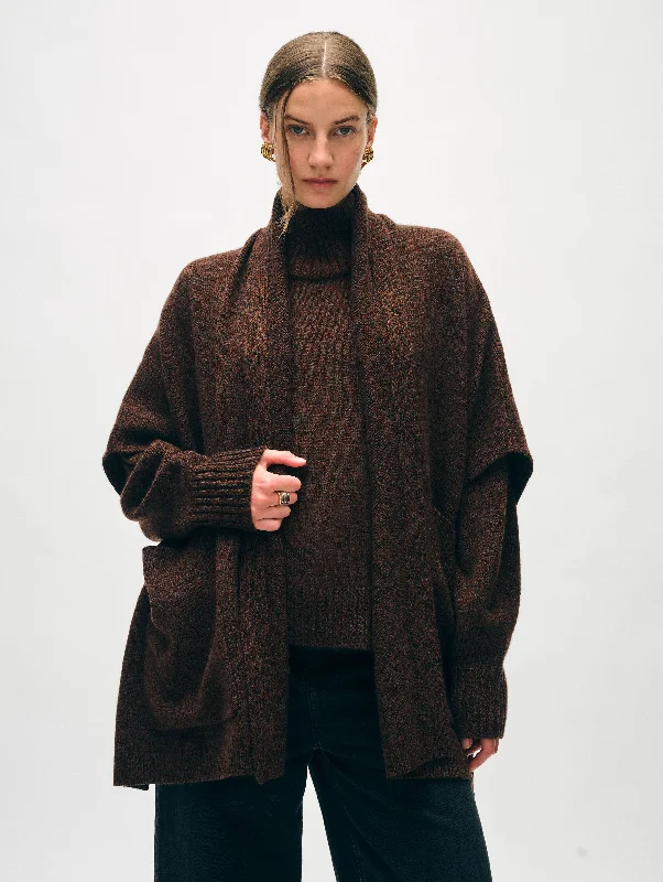 Merino Cashmere Open Poncho Athletic Women's 