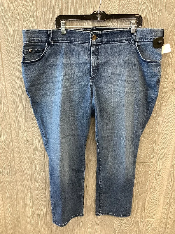 Jeans Straight By Lee In Blue Denim, Size: 24w Edgy Women's Punk