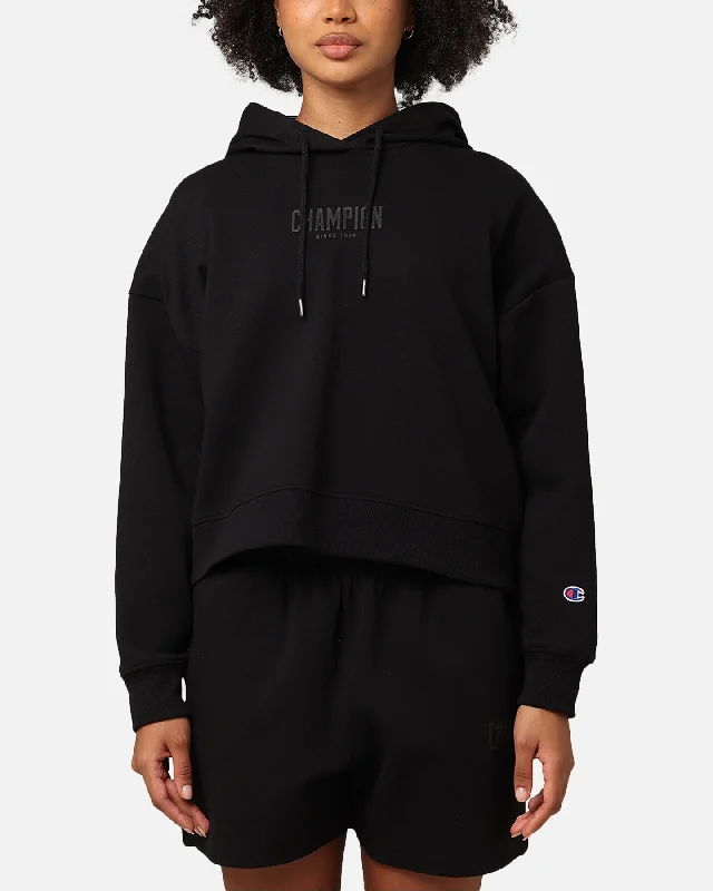 Champion Women's Rochester Base Hoodie Black Sharp Women's Italian