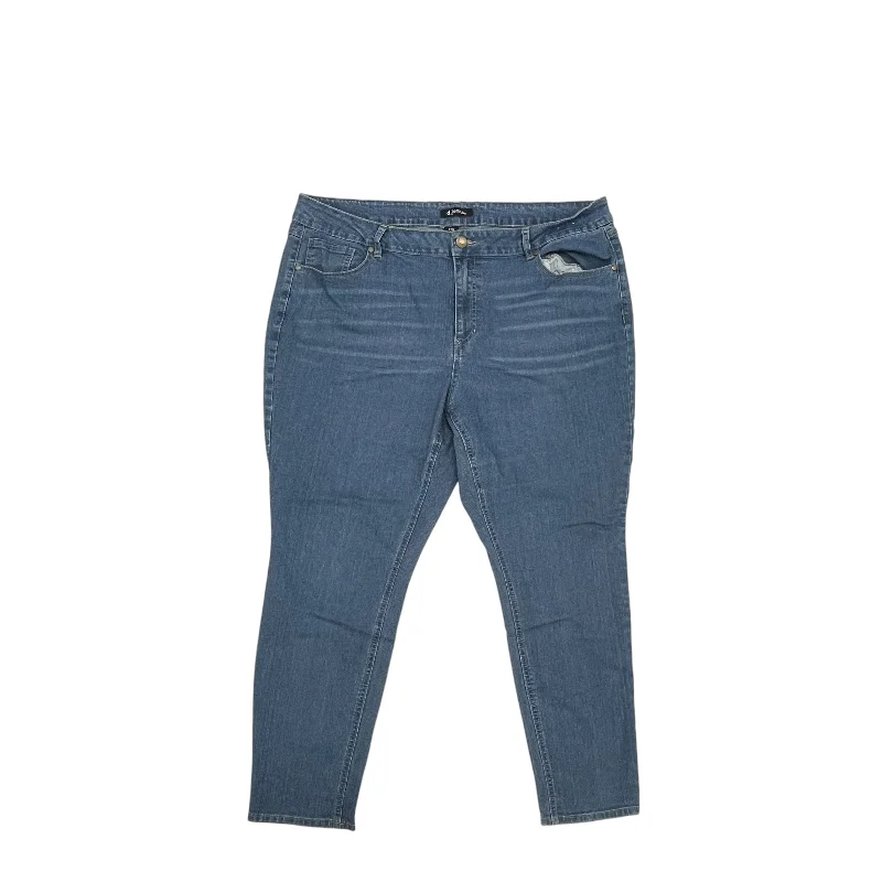 Jeans Skinny By D Jeans In Blue Denim, Size:22W Modern Women's 