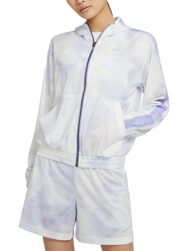 Plus Womens Mesh Logo Zip-Up Jacket Refined Women's Hand - crafted