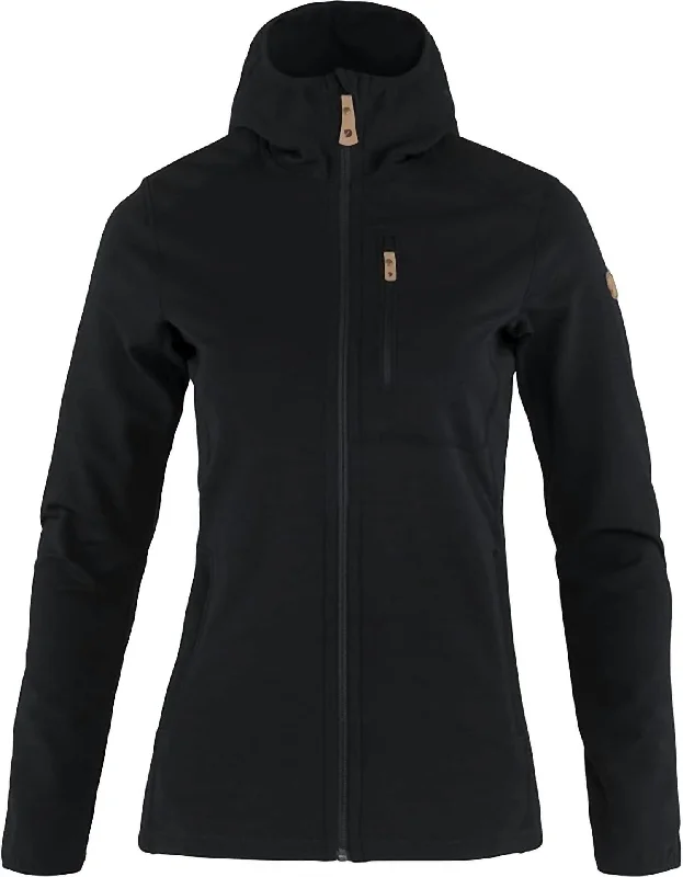 Keb Fleece Hoodie Jacket In Black Hip Women's Urban