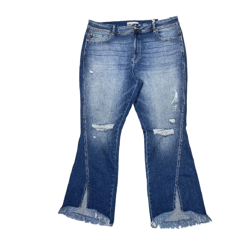 Jeans Flared By Kancan In Blue, Size: 22w Sleek Women's Metallic