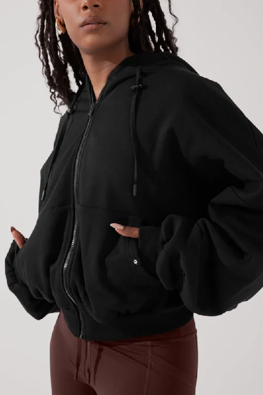 Zip Cloud Hoodie - Black Modern Women's 