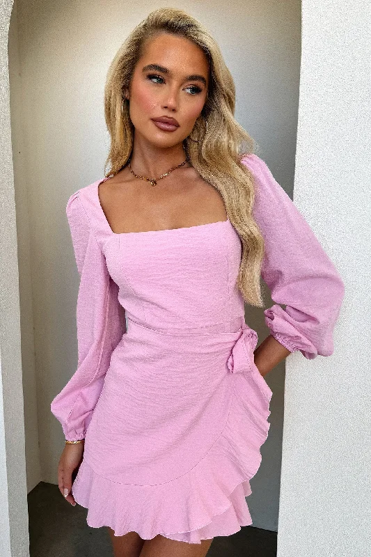 Silvana Dress - Pink Monochromatic Office Style
