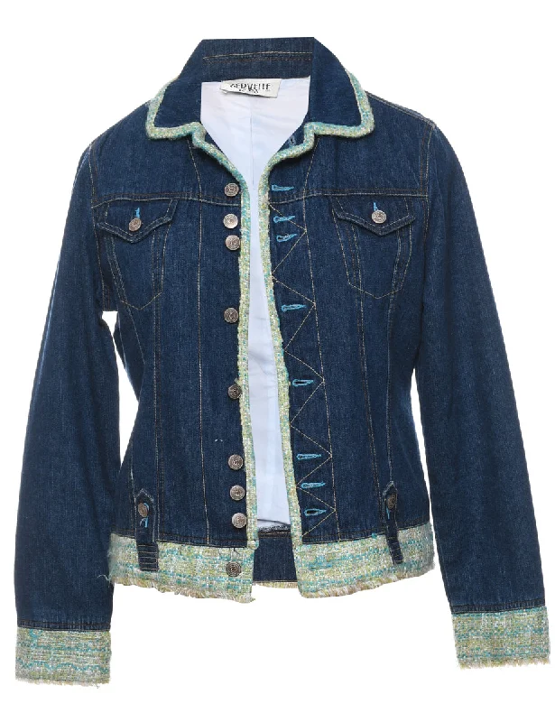 Dark Wash 1990s Denim Jacket - S Feminine Women's Style 