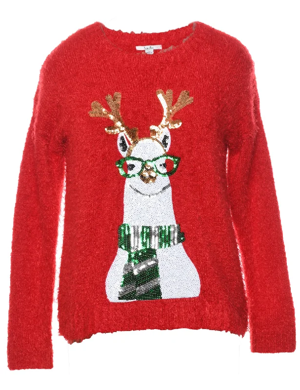 Animal Design Christmas Jumper - S Sleek Women's 