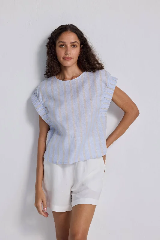 Boxy Top with Sleeve Detailing Hip Women's Urban