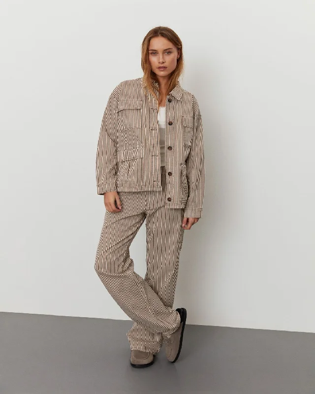 LYNNSW JACKET - Brown Striped Adventure