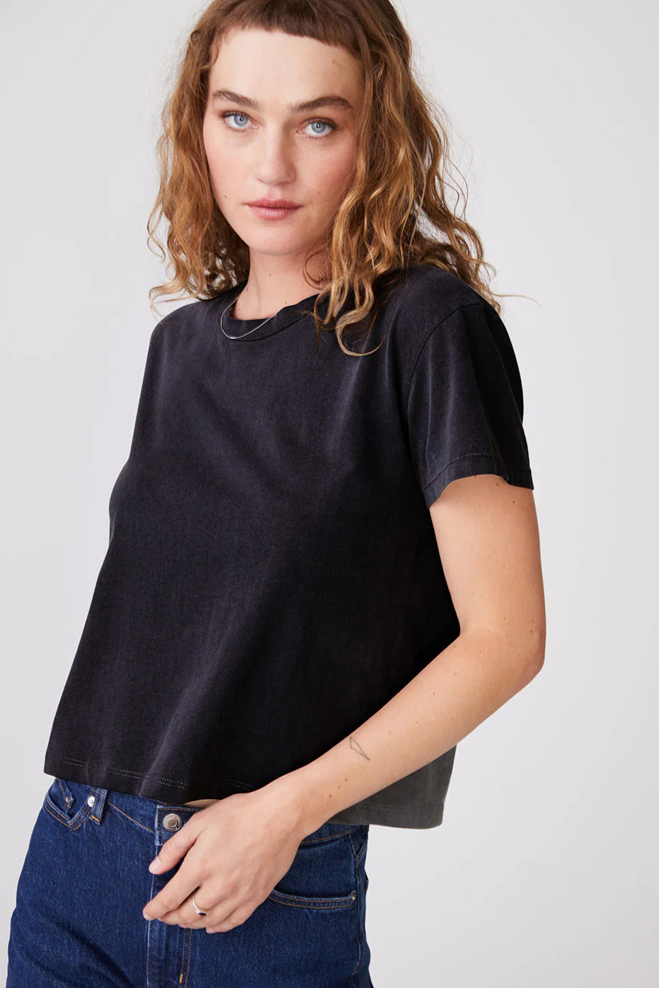 Stateside Cloud Jersey Short Sleeve Crew Elegant Women's Formal 